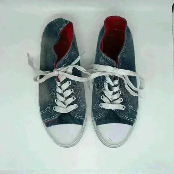 Bobbie Brooks Shoes - Bobbie Brooks Destroyed Blue Jean Denim Lace Up Womens Canvas Shoes
Size: 7